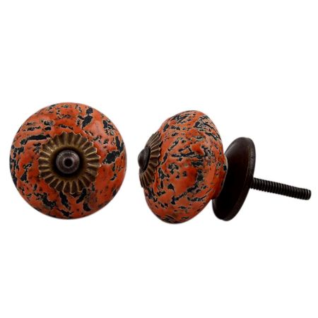 Orange Black Etched Knob